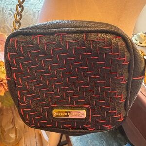 Steve Madden Black and Red Woven Crossbody